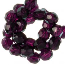 Czech Fire Polished Faceted Beads (6 mm) Deep Violet (25 pcs)