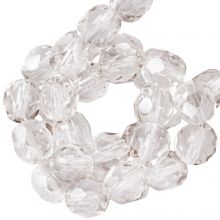 Czech Fire Polished Faceted Beads (4 mm) Crystal Velvet (50 pcs)