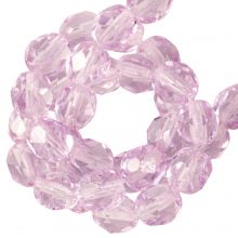 Czech Fire Polished Faceted Beads (4 mm) Pink Amethyst (50 pcs)