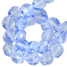 Czech Fire Polished Faceted Beads (4 mm) Light Sapphire (50 pcs)