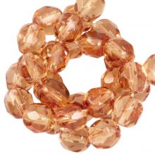 Czech Fire Polished Faceted Beads (6 mm) Summer Peach (25 pcs)