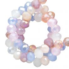 Electroplated Faceted Rondelle Beads (3 x 2.5 mm) Cosmic Sky AB (185 pcs)