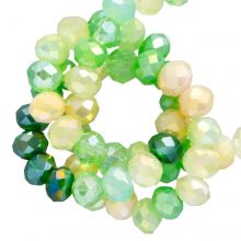 Electroplated Faceted Rondelle Beads (3 x 2.5 mm) Kelly Green AB (185 pcs)