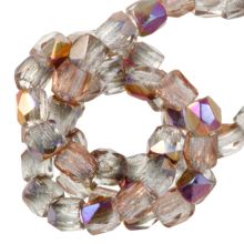 Czech Fire Polished Faceted Beads (2 mm) Crystal Sliperit (50 pcs)