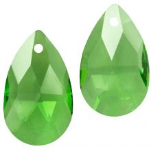 Glass Pendant Teardrop (22 x 13 x 7 mm) Light Green (2 pcs)