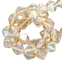 Czech Bicone Glass Beads (6 mm) Crystal Lemon Rainbow (20 pcs)