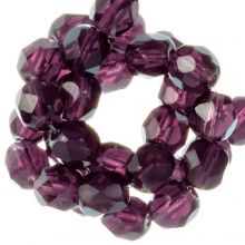 Czech Fire Polished Faceted Beads (4 mm) Light Purple Violet (50 pcs)