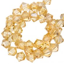 Czech Bicone Faceted Beads (4 mm) Crystal Champagne (30 pcs)