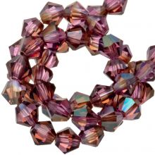 Czech Bicone Faceted Beads (4 mm) Amethyst Celsian (30 pcs)