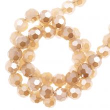 Electroplated Faceted Beads (4 mm) Peach Pearl Luster Plated (100 pcs)