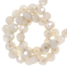 Electroplated Faceted Beads (4 mm) Sand Pearl Luster Plated (100 pcs)
