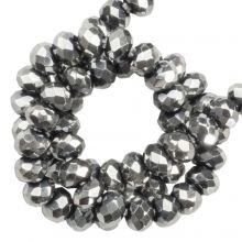 Electroplated Faceted Rondelle Beads (2 x 1.6 mm) Silver Full Plated (200 pcs)