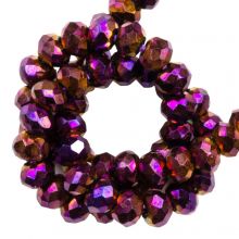 Electroplated Faceted Rondelle Beads (2 x 1.6 mm) Purple Full Plated (200 pcs)