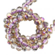 Electroplated Faceted Rondelle Beads (2 x 1.6 mm) Rosy Brown Half Plated (200 pcs)