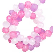 Faceted Rondelle Beads (3.5 x 3 mm) Lilac Pink (120 pcs)