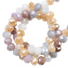 Faceted Rondelle Beads (3 x 2.5 mm) Neutrals AB (150 pcs)