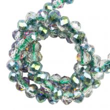 Electroplated Faceted Rondelle Beads (2 x 1.6 mm) Sea Green Half Plated (200 pcs)