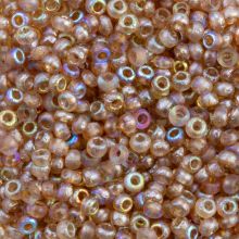 Czech Seed Beads (3 mm) Crystal Etched Brown Rainbow (15 Grams)