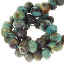 Faceted African Turquoise Beads (6 x 4 - 4.5 mm) 91 pcs