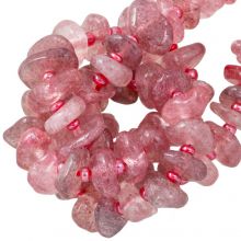 Strawberry Quartz Beads (8 - 11 x 9- 14 x 1.5 - 5 mm) 75 pcs