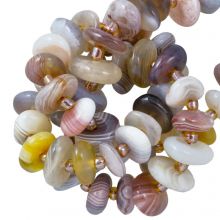 Botswana Agate Beads (8 - 11 x 9 - 14 x 3 - 4 mm) 68 pcs