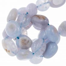 Blue Lace Agate Beads (10 - 15 x 7.5 - 11.5 x 7.5 - 12 mm) 40 pcs