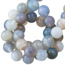 Striped Agate Beads  (8 mm) Pale Turquoise (47 pcs)
