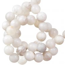 White Agate Beads (6 mm) 61 pcs