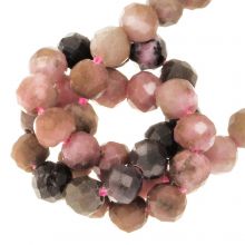 Faceted Rhodonite Beads (3 mm) 125 pcs