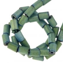 Electroplated Hematite Beads Frosted (3 x 2 mm) Blue Green (95 pcs)