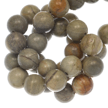 Silver Leaf Jasper Beads (6 mm) 60 pcs