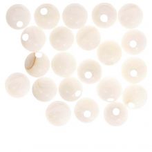Shell Beads (10 mm) White (20 pcs)