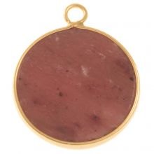 Rhodochrosite Pendant (25.5 x 21 x 3 mm) Gold (1 pcs)