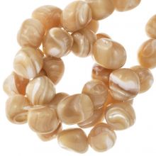 Shell Beads (8 - 11 x 7.5 - 9.5 mm) Candied Ginger (45 pcs)