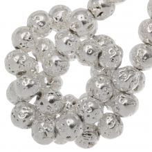 Electroplated Lava Beads (4 mm) Silver (88 pcs)