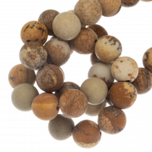 Picture Jasper Beads Frosted (8 mm) 45 pcs
