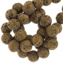 Electroplated Lava Beads (4 mm) Gold (86 pcs)