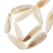 Shell Beads (30 x 10 mm) Beige (13 pcs)