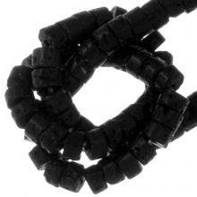 Lava Beads (4 x 2 mm) Black (147 pcs)