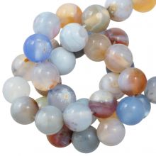 Agate Beads (8 mm) Cloudy Blue (48 pcs)