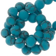 Turquoise Beads Frosted (6 mm) 65 pcs