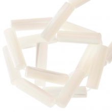 Shell Beads (14 x 4 mm) White (28 pcs)