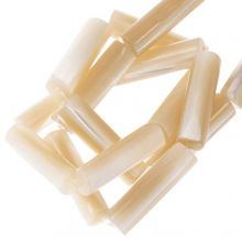 Shell Beads (14 x 4 mm) Beige (28 pcs)