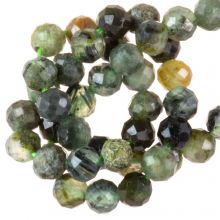 Faceted Serpentine Jade Beads (3 mm) 110 pcs