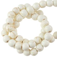 Turquoise Beads (6 mm) Creamy White (74 pcs)