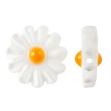 Shell Beads Flower (10 x 4.5 mm) White (2 pcs)