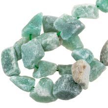 Green Aventurine Beads (15 - 20 x 14 - 18 x 10 -14 mm) 26  pcs