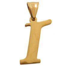 Stainless Steel Letter Pendant I (33 x 14 x 2 mm) Gold (1 pc)