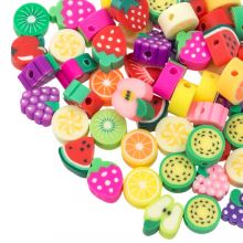 Bead Mix - Polymer Clay Beads Fruits (7 - 9.5 x 9 - 12.5 mm) Multi Color (50 pcs)