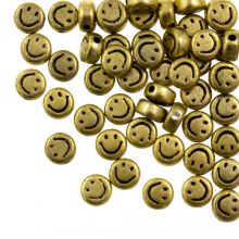 Acrylic Beads Smiley (7 x 3.5 mm) Gold (50 pieces)